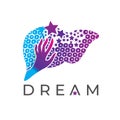 Dream vector logo design. Sweet dreams illustration Royalty Free Stock Photo