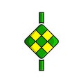 Ketupat icon symbol Mubarak Vector Style Islamic