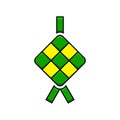 Ketupat icon symbol Mubarak Vector Style Islamic