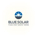 Blue solar business company vector illustration