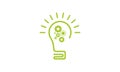 Green Light Bulb Shining - Energy And Idea Symbol - Creative Concept Bright Future Royalty Free Stock Photo