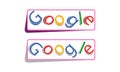 Web Internet Search Google Text 3D written banner design - Creative vector google website text colorful