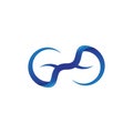 Infinity symbol abstrct logo vector blue color Royalty Free Stock Photo