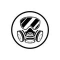  Gas Mask grunge. Radioactive sign logo vector