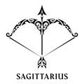 Sagittarius. Tattoo maori tribal style. Horoscope. Astrological zodiac sign.