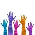 A hands up background ilustration template Royalty Free Stock Photo