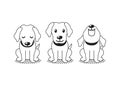 Cartoon character cute labrador dog poses