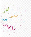 Colorful celebration confetti , isolated on transparent background Royalty Free Stock Photo