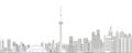 Toronto cityscape line art style detailed vector illustration Royalty Free Stock Photo