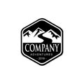 vector mountain adventure outdoor activities badge text peak Royalty Free Stock Photo