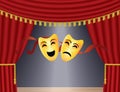 Theater comedy and tragedy masks Royalty Free Stock Photo