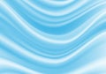 Realistic soft blue silk satin fabric wave luxury background vector