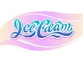 Ice Cream hand drawn colored lettering