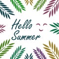 Hello summer four season paradise beach vector ilustration design