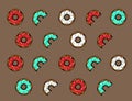 Pattern donut colorful wallpaper background delicious, donut cute vector design illustration