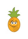 Pineapple yellow smiley emoticon, pineapple object funny vector illustration design concept