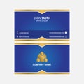 Business Card With Blue Gold Design Royalty Free Stock Photo