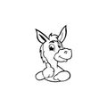 donkey cute animal cartoon character