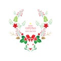 Merry Christmas and Happy New Year Design with Deer Concept
