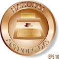 Happy National Authors Day Sign and logo