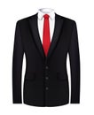 Red tie, white shirt and black suit Royalty Free Stock Photo