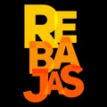 Rebajas, Discounts Spanish text, Sale vector Emblem. Royalty Free Stock Photo