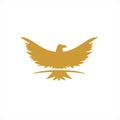 Simple gold wing bird logo design idea