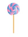 Blue and pink swirl lollipop Royalty Free Stock Photo