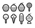 Set of sweets icons Royalty Free Stock Photo