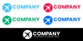 World Travel Globe Airplane Silhouette Vector Logo. For Aircraft, Airline or Global Tour Agency and Fly Transportation Company. Royalty Free Stock Photo