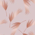 Rose gold. Elegant decorative palm leaves seamless pattern for printing, sales, design of postcards, packaging, covers, cases and