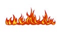 Fire flame isolated on white background. Vector illustration of a bright fire Royalty Free Stock Photo