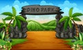 A dino park entrance background