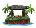 A dino park background on island