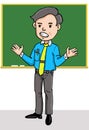 Teacher in the front of classroom are teaching Royalty Free Stock Photo