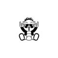 Heavy metal hand gesture vector illustration,baby metal hand Royalty Free Stock Photo