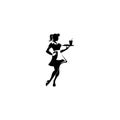 Logo Waiters and Waitress Silhouette Royalty Free Stock Photo