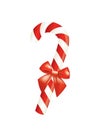 Red and white candy cane with bow