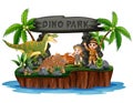 Zookeepers with dinosaurs in dino park