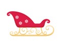 Santa Claus sleigh color icon isolated on white background. Vector illustration of christmas decoration Royalty Free Stock Photo