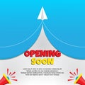Grand Opening Background Design with Paper Plane and Blue Royalty Free Stock Photo