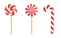 Swirl red and white lollipop set