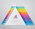 10 steps pyramid with free space for text on each level. infographics, presentations or advertising.