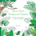 Green Forest Frame and Border Background Template Royalty Free Stock Photo