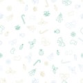 Seamless Flat Style Christmas Pattern