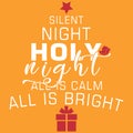 Silent night holy night. Merry christmas for wall decals, wall sticker - Vector Royalty Free Stock Photo