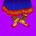  design of desi indian art style classical feet with ghungroo.