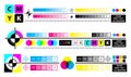 Color mixing scheme or color print test calibration concept.