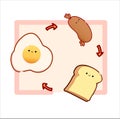 Cute breakfast design vector character