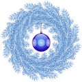 Christmas wreath blue christmas ball